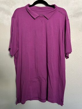 Municipal Short Sleeve Polo Athletic Golf Casual Shirt Purple XL Cotton Blend
